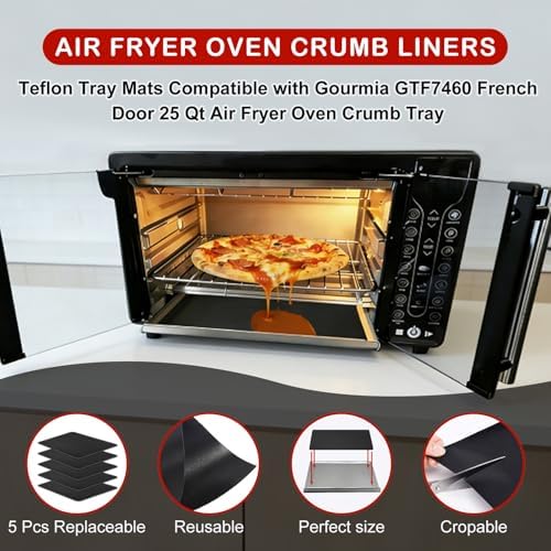 5 Pcs Reusable Air Fryer Crumb Tray Liners Compatible with Gourmia