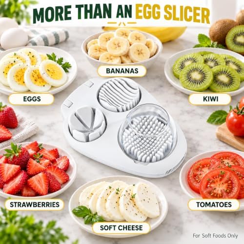 3-in-1 Egg Slicer, White
