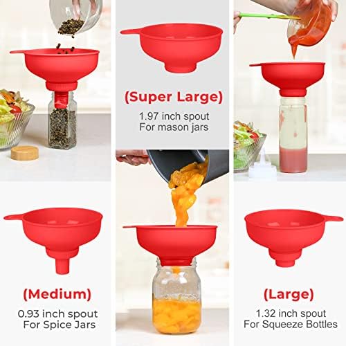 Wide Mouth Kitchen Funnel, Food Grade Plastic Cooking Canning Funnel