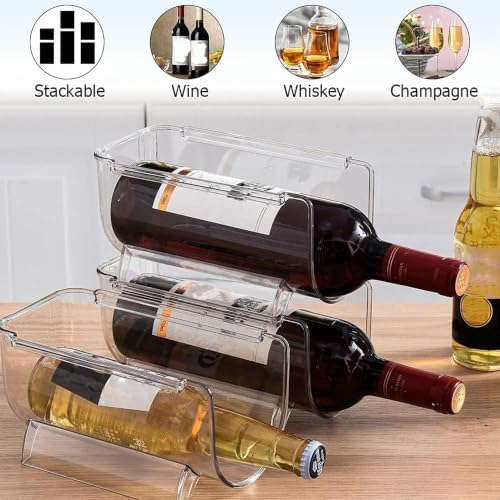 6 Pack Plastic Wine Bottle Holder for Refrigerator