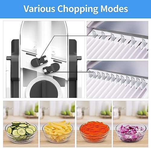 Safe Mandoline Slicer, 5-in-1 Food Chopper