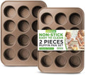 NutriChef 2-Piece Nonstick Muffin Pan Set - Carbon Steel Cupcake