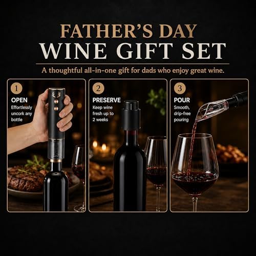 BLUBYEES 4-in-1 Electric Wine Opener Set – Rechargeable Automatic