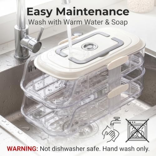 Egg Holder for Fridge, 2-Tier Automatic Rolling Container