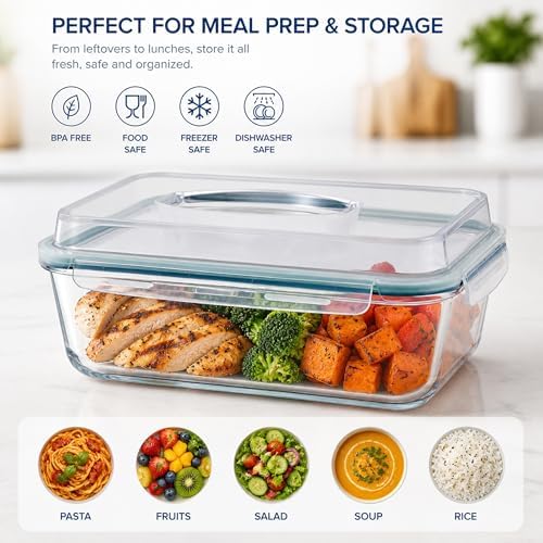 Sorbus 4800 ML, 163 oz LARGE Glass Food Storage Container with