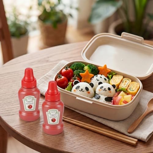 4 Pcs 1oz Mini Sauce Bottles, Mini Condiment Squeeze Bottles, Mini