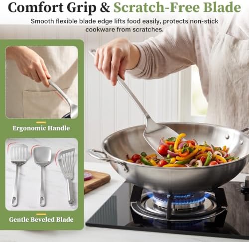 3 PCS Stainless Steel Spatulas Set