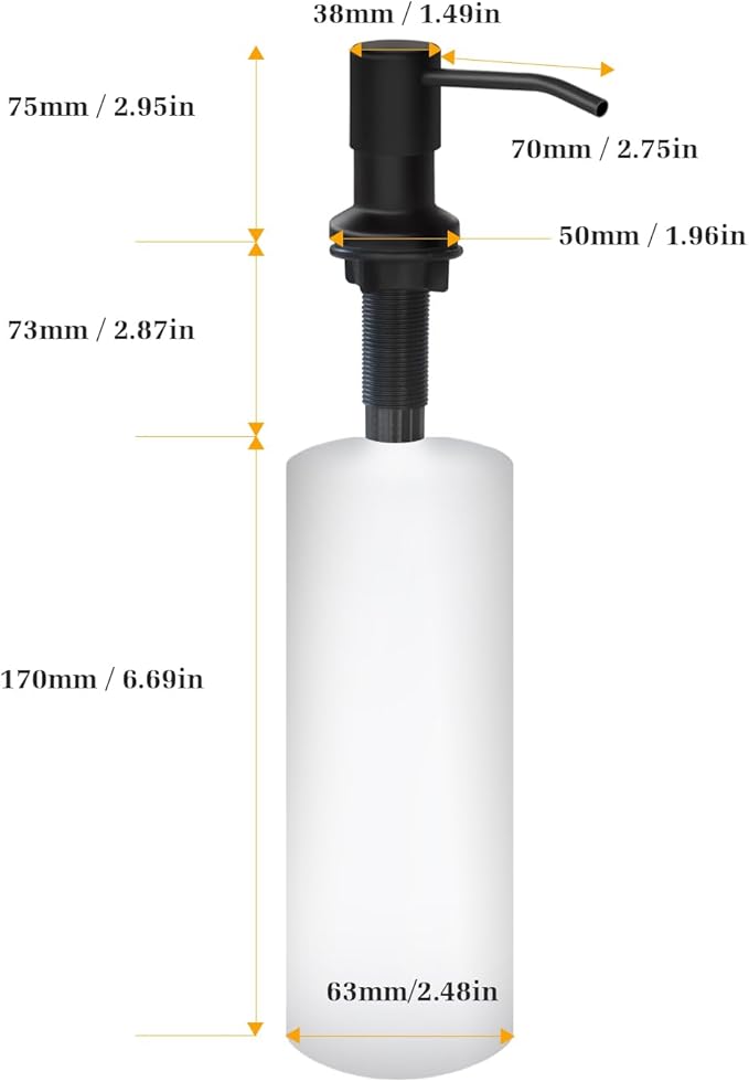Soap Dispenser for Kitchen Sink, Built in Sink Soap Dispenser Lotion Dispenser - Image 6