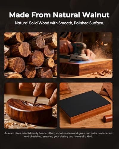 Espresso Tamping Mat Walnut and Silicone, Non-Slip, 9.21x7.24 inch