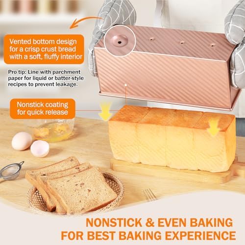 Pullman Loaf Pan with Lid, 13x4, Nonstick Sandwich Bread Loaf Pan
