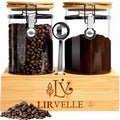Airtight Coffee Canister with Scoop | Curated Glass Storage Set for
