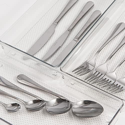 3 Pack Clear Plastic Drawer Organizer Trays, 12" X 6"