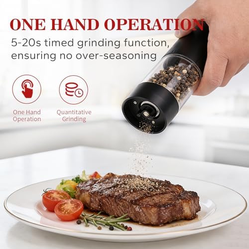SANMAS Rechargeable Electric Salt and Pepper Grinder Set