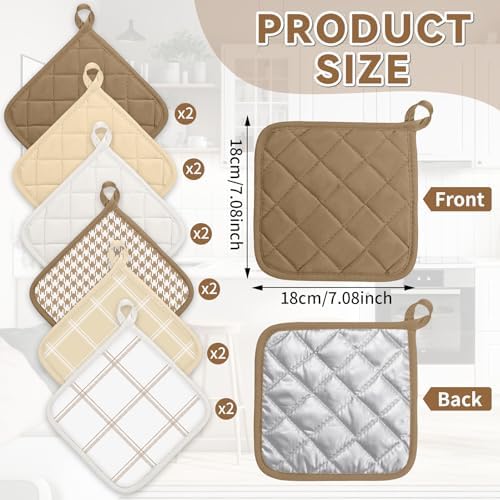 12 PCS Multicolor Pot Holder Set, 7 x 7 Inch