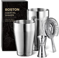 KITESSENSU Boston Cocktail Shaker Set, 4-Piece Boston Shaker Tins