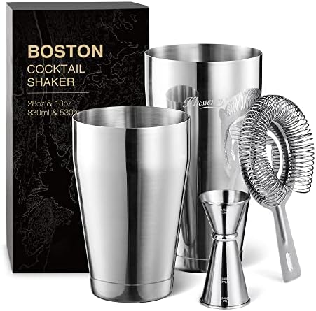 KITESSENSU Boston Cocktail Shaker Set, 4-Piece Boston Shaker Tins