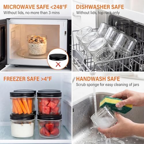 QAPPDA 4 oz Mini Mason Jars with Lids, 40 Pack