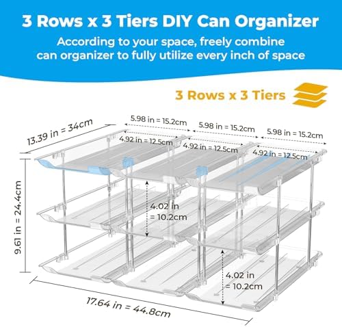 Stackable 3 Tiers Can Organizer Pantry, 2 Pack
