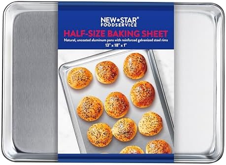 New Star Foodservice Commercial-Grade 18-Gauge Aluminum Sheet Pan/Bun