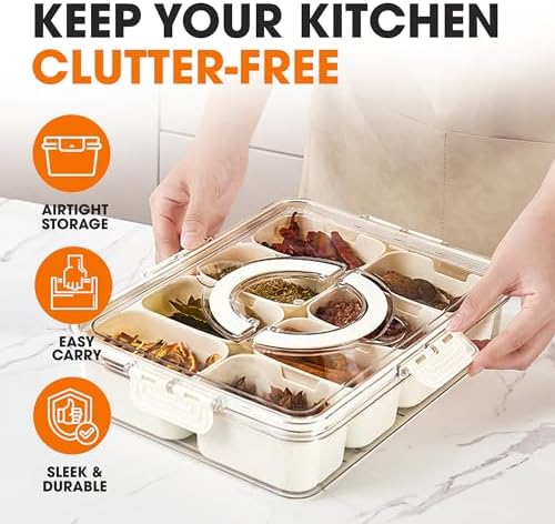 Cheer Collection Fruit Organizer for Refrigerator – 8-Compartment