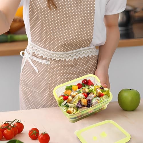 Set of 3 Clear Collapsible Full Silicone Food Storage Containers with