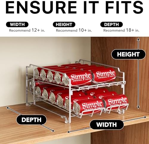 Simple Houseware Dual Row Front Loading Stackable Can Dispenser, White