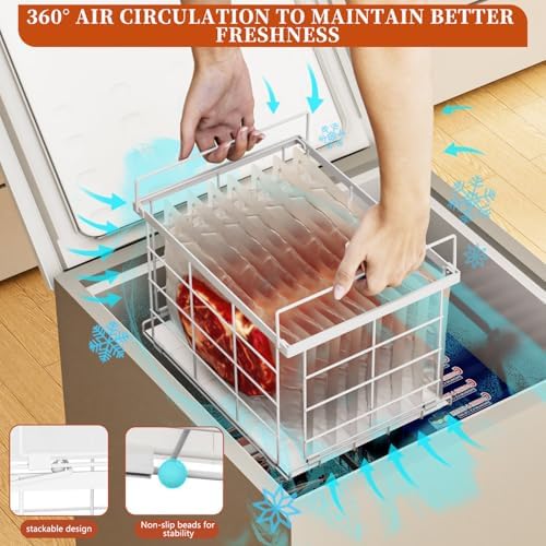 Freezer Organizer Bins for 3.5 Cu.Ft,Upgrade Quick