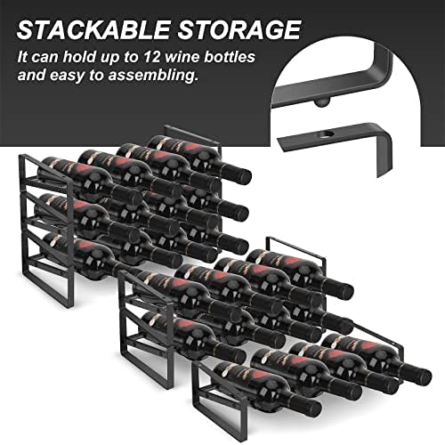 PAFISH 3 Tier Tabletop Stackable Wine Rack,Countertop for Kitchen