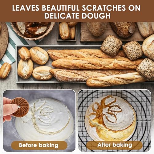 Wooden Bread Lame Slashing Tool, Dough Scoring Knife with 15 Blades