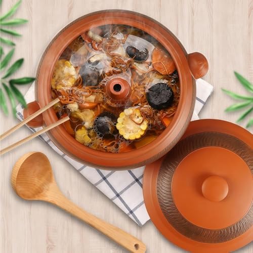 Traditional Yunnan Clay Casserole Steam Pot with Lid, 2700ML