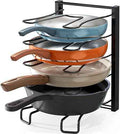 SIMPLE HOUSEWARE 5 Compartments Height Adjustable Pan Organizer, Black