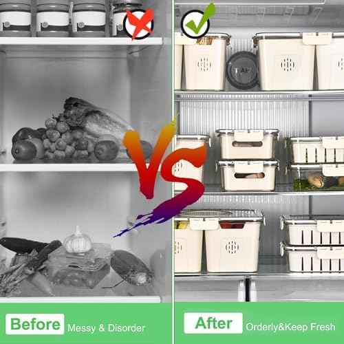 2 Pcs Salad Bar Containers for Fridge with Lid