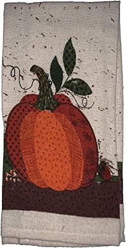 Set of 10, Pumpkin Fall Design Tapestry Kitchen Towel Set, Include 4