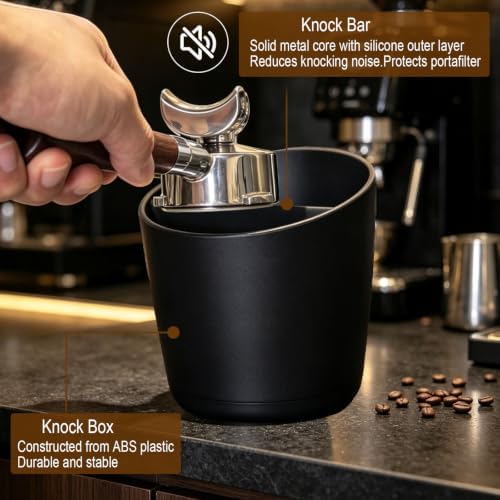 Espresso Knock Box,1.2L Large Capacity Coffee Knock Box with