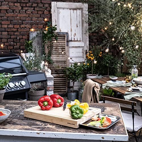 ZWILLING BBQ+ Bamboo Cutting Board with Juice Groove and Sliding