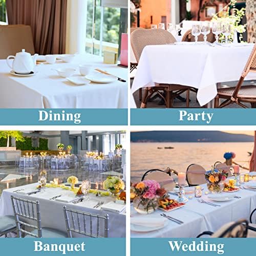 VidaFete Classic Series 2 Pack 90 * 156inch White Rectangle Tablecloth
