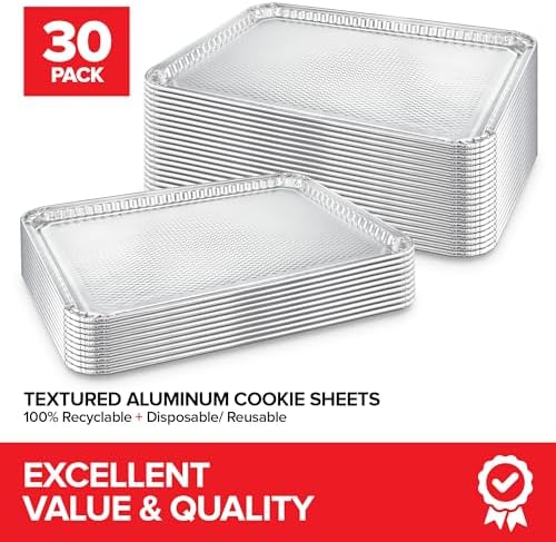 Stock Your Home Aluminum Pans Cookie Sheet Baking Pans (30 Pack)