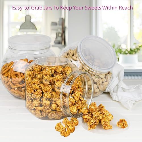 DilaBee 2-Pack Plastic Candy Jars with Lids, 96oz