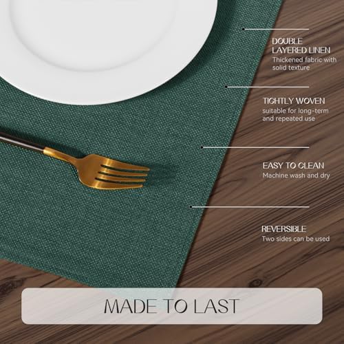 Romanstile Cloth Placemats Set of 4, Heat Resistant Double Layered