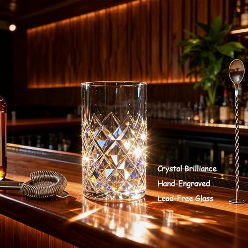 24 Oz Cocktail Mixing Glass Set - Thick Bottom Crystal Clear Bar Tools