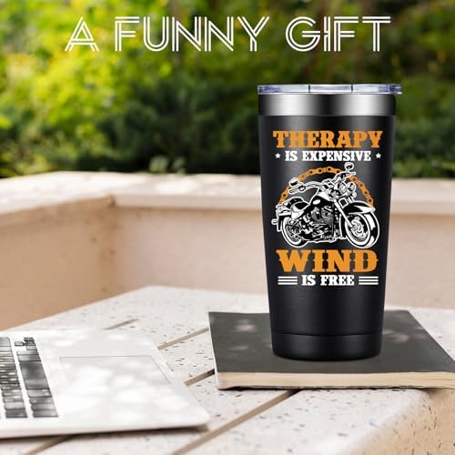 BIRGILT Motorcycle Gift - Therapy Is Expensive Wind Is Free Tumbler