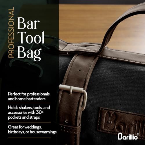 Barillio Bartender Bag (Without Tools) - Stylish, Waxed Canvas, Roll