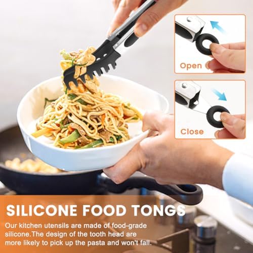 Spaghetti Spoon, Pasta Fork and Tongs, 3-Piece Set