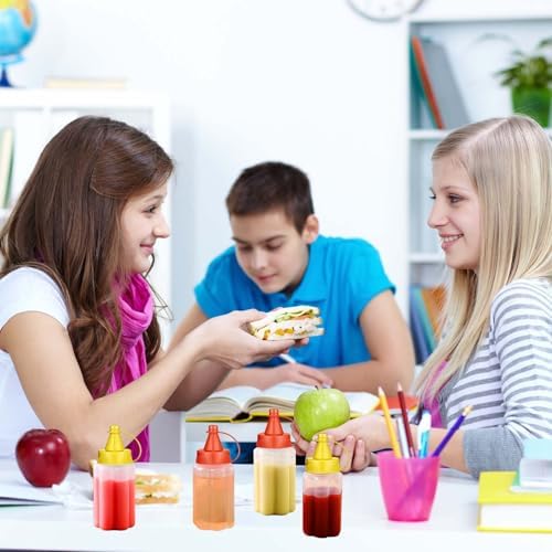 4 Pieces Mini Ketchup Bottle for Lunch Box Accessories Kids, 1 oz