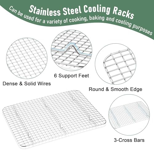 Homikit Baking Sheet with Wire Rack Set (1 Pan+1 Cooling Rack), 16" x