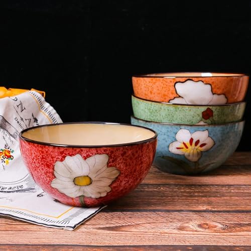 Ceramic Bowls Sets For Kitchen, 28 Ounce Mixing Bowls Ramen Bowl Set
