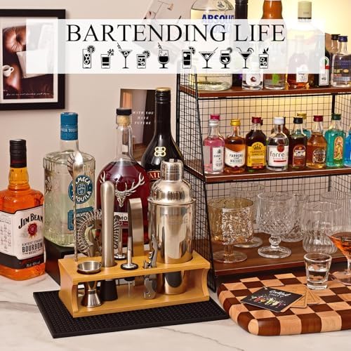 Bartender Kit Cocktail Shaker Set with Stand Bar Tool Bar Set for