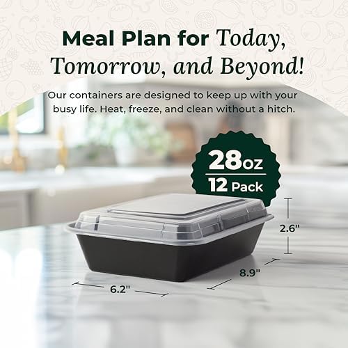 Enther Meal Prep Containers Single Lids Food Storage Bento BPA Free