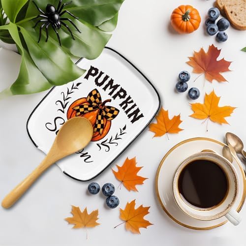 Pumpkin Ceramic Spoon Rest for Kitchen Stove Top Counter