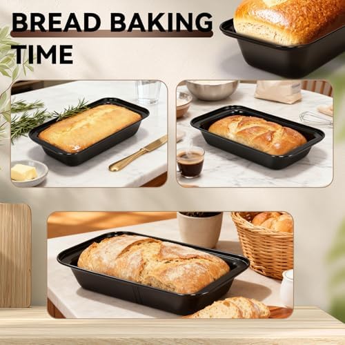 Yoehka 6 Pack Bread Pan Set, Non-Stick 8×4 Carbon Steel Loaf Pans